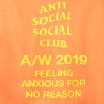 Anti Social  Social Club Feeling Anxious Hoodie – Orange - Image 2