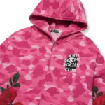 BAPE X ASSC FULL ZIP HOODIE M - Pink - Image 4