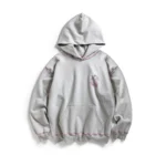 CONTRAST STITCH HOODIE - GRAY front