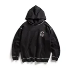 CONTRAST STITCH HOODIE - black