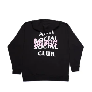 ANTI PINK BOX LOGO HOODIE - BLACK BACK
