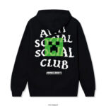 ASSC x Minecraft Creeper Head Logo Zip Hoodie Black Back