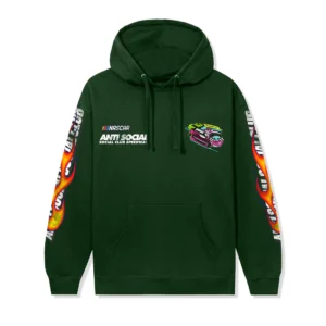 ASSC x Nascar Daytona Hoodie Dark Green front