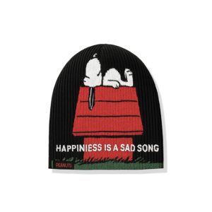 ASSC x Peanuts Happiness Is A Sad Song No Fold Beanie Black Back