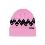 ASSC x Peanuts Zig Zag Fold Beanie Pink Front