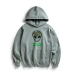 Redneck Alien with Glow Hoodie Grey front